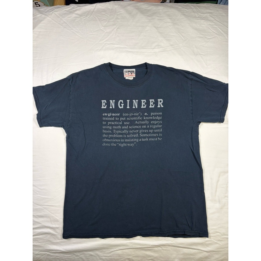 Vintage Computer Gear Engineer Shirt Mens L Math Geek Nerd Science Tech Tee